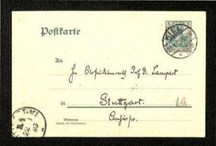 Postkarte an Kurt Lampert