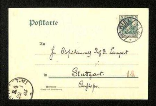 Postkarte an Kurt Lampert