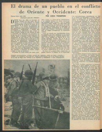 El drama de un pueblo en el conflicto de Oriente y Occidente: Corea