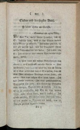 Sieben und dreißigster Brief. Fräulein Howe an Clarissa. - Vierzigster Brief. (Fortsetzung des Acht und dreißigsten)
