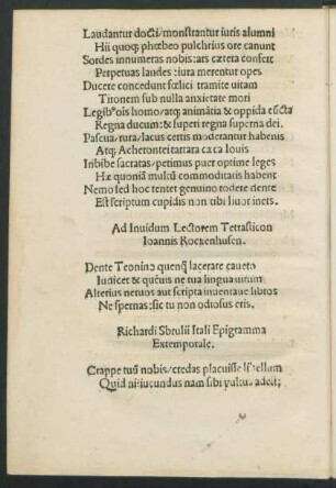 Richardi Sbrulii Itali Epigramma Extemporale.