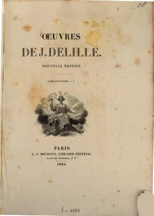 Oeuvres complètes, 8. L'imagination. - 1 Th. - 270 S., 1 Titelbild