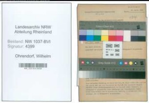 Entnazifizierung Wilhelm Ohrendorf , geb. 24.01.1909 (Ingenieur)