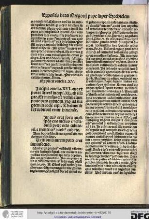 Incipit omelia XVI, que exponit litteram capituli XL ab illa parte: et mensus est... usque ad illam partem in eodem capitulo: thalami autem...