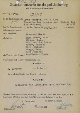 Camerer, Ruth