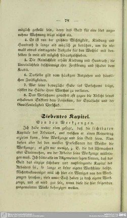 Siebentes Kapitel. Von den Werkzeugen