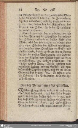Von der Verfertigung der Capellen