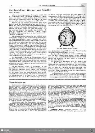 Geräuschloser Wecker von Mauthe