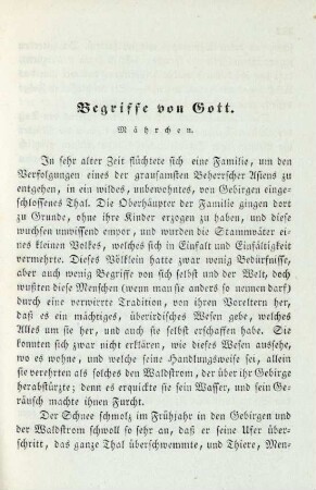 Begriffe von Gott. Mährchen