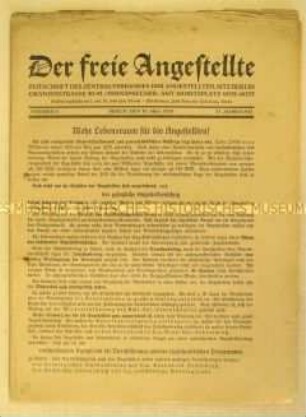 Mitteilungsblatt des Zentralverbandes der Angestellten u.a. zum Arbeitsschutz