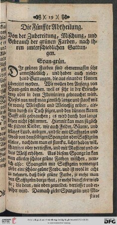 Die Fuenffte Abtheilung.