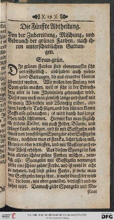 Die Fuenffte Abtheilung.