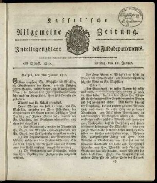 5tes Stueck, Freitag, den 12. Januar 1810