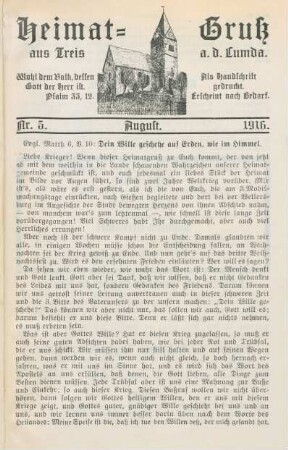 5.1916: Heimatgruß aus Treis a. d. Lumda