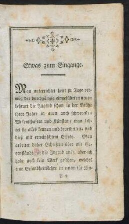 Etwas zum Eingange