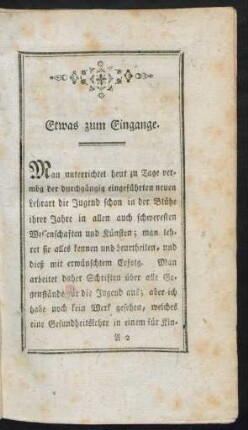 Etwas zum Eingange