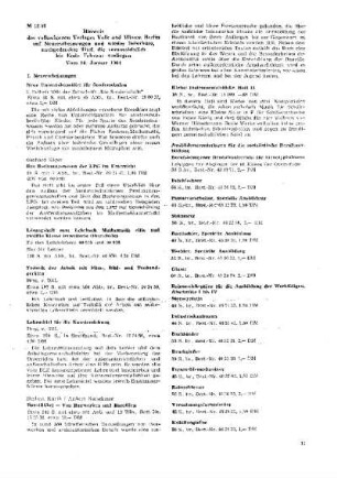 Hinweis des volkseigenen Verlages Volk und Wissen Berlin auf Neuerscheinungen und wieder lieferbare, nachgedruckte Titel, die voraussichtlich bis Ende Februar vorliegen : 12/64 vom 16. Januar 1964 ; [Mitteilungen]