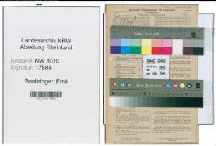 Entnazifizierung Emil Boehringer , geb. 11.04.1904 (Techn.Angestellter)