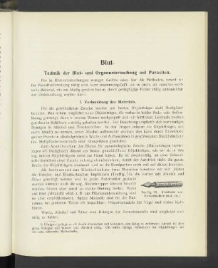 Blut. Technik der Blut- und Organuntersuchung auf Parasiten.
