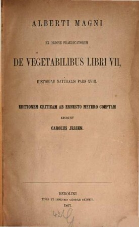 De vegetabilibus libri VII, historiae naturalis pars XVIII