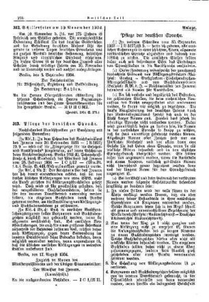Pflege der deutschen Sprache : [Amtlicher Teil]
