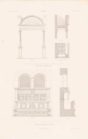 Stadtpalais, Gubbio: Details (aus: Atlas zur Zeitschrift für Bauwesen, hrsg. v. F. Endell, Jg. 31, 1881)