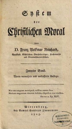 System der christlichen Moral, Zweyter Band