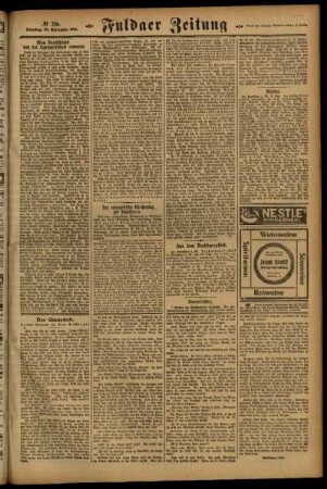 Zweite Ausgabe vom Dienstag, den 20. September 1921.