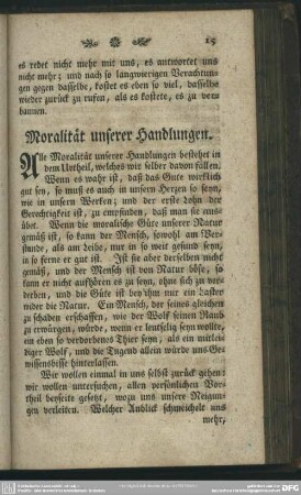 Moralität unserer Handlungen