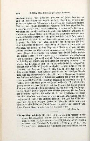 138-140 [Rezension] Stählin, Otto, Die christliche griechische Litteratur