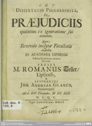Dissertatio philosophica de praejudiciis quatenus ex ignoratione sui oriuntur