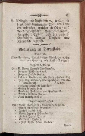 Regierung zu Darmstadt. - Diöces Kürnbach.