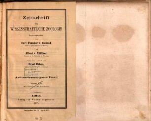 Zeitschrift für wissenschaftliche Zoologie. 28,[2] = Tafeln. 1877