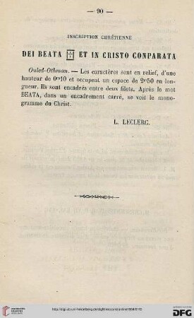 Inscription chrétienne