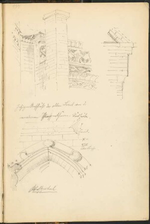 Franziskaner-Klosterkirche, Berlin: Details Portal (aus: Skizzen- und Fotoalbum 1)