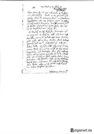 14: Brief von Matthias Claudius und Rebecca Claudius an Johann Wilhelm Ludwig Gleim