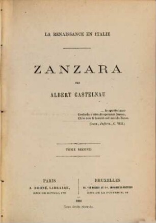 Zanzara : La renaissance en Italie, 2