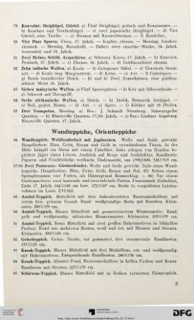 Wandteppiche, Orientteppiche (Nr. 86-110)