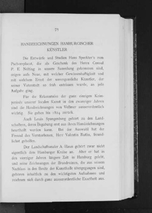 Handzeichnungen Hamburgischer Künstler