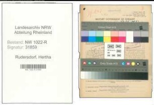 Entnazifizierung Hertha Rudersdorf , geb. 02.07.1902 (Justizangestellte)