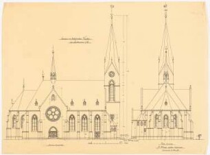 Sankt Anna, Lenhausen: Seiten- und Choransicht 1:100