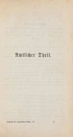 Amtlicher Theil. Nichtamtlicher Theil