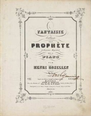 Fantaisie brillante sur le Prophète de Giacomo Meyerbeer : pour le piano : op. 114