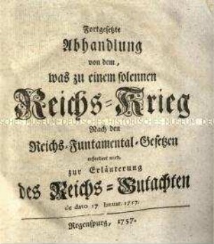 Sammelband zur Reichspolitik 1757