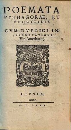 Poemata Pythagorae et Phocylidis