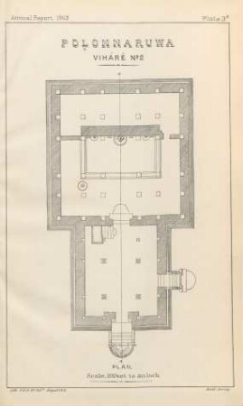 Plate 3A. Polonnaruwa. Viháré No 2. Plan