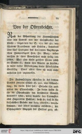Von der Ohrenbeichte