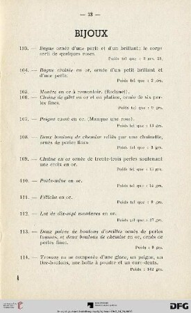 Bijoux (Nr. 103-128)