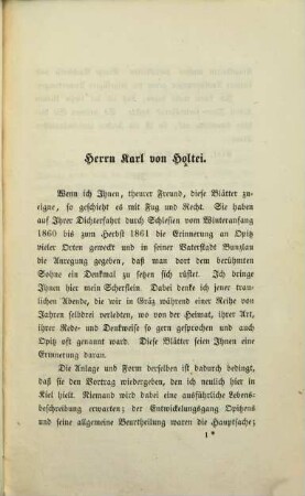 Martin Opitz von Boberfeld : ein Vortrag in d. Harmonie zu Kiel am 15. Febr. 1822