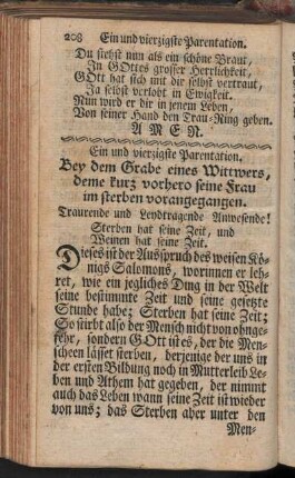 Ein und vierzigste - Fünfzigste Parentation